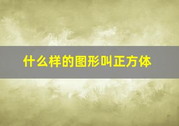 什么样的图形叫正方体