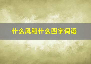 什么风和什么四字词语