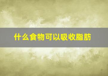 什么食物可以吸收脂肪