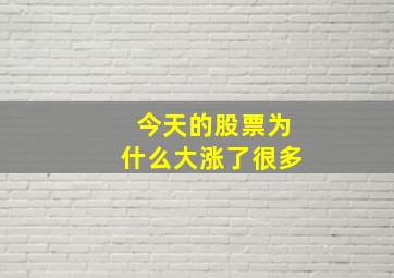 今天的股票为什么大涨了很多