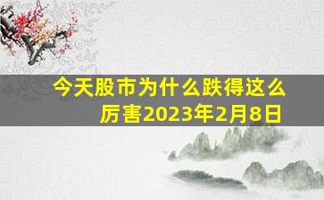 今天股市为什么跌得这么厉害2023年2月8日