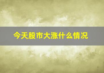 今天股市大涨什么情况