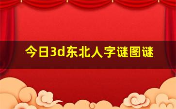 今日3d东北人字谜图谜