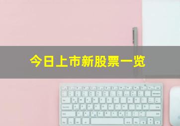 今日上市新股票一览