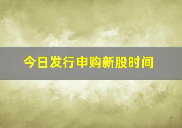 今日发行申购新股时间