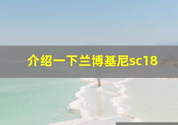 介绍一下兰博基尼sc18