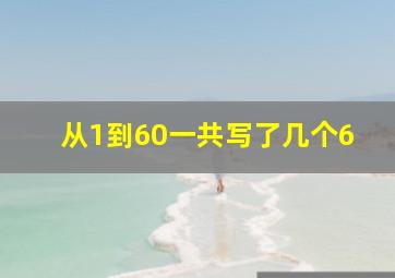 从1到60一共写了几个6