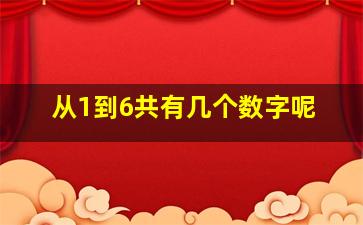 从1到6共有几个数字呢