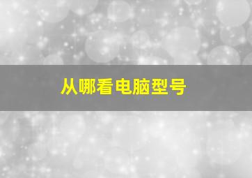 从哪看电脑型号