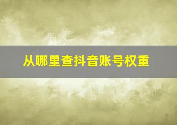 从哪里查抖音账号权重