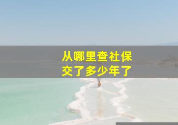 从哪里查社保交了多少年了