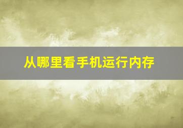 从哪里看手机运行内存