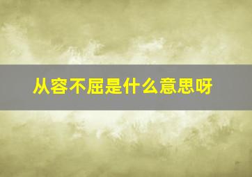 从容不屈是什么意思呀