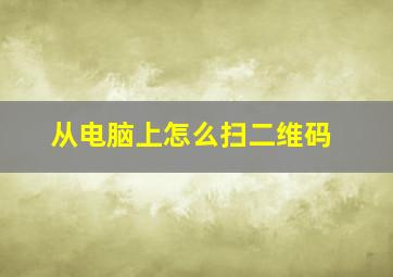 从电脑上怎么扫二维码