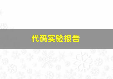 代码实验报告