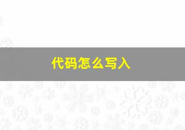 代码怎么写入