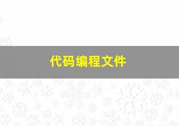 代码编程文件