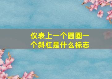 仪表上一个圆圈一个斜杠是什么标志