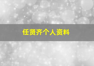 任贤齐个人资料