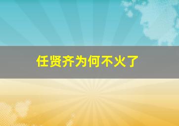 任贤齐为何不火了