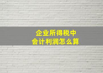 企业所得税中会计利润怎么算