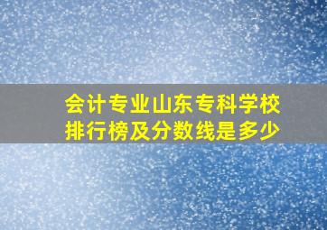 会计专业山东专科学校排行榜及分数线是多少