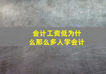 会计工资低为什么那么多人学会计