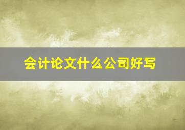 会计论文什么公司好写