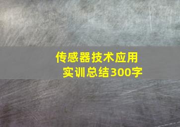 传感器技术应用实训总结300字