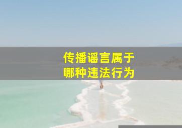 传播谣言属于哪种违法行为