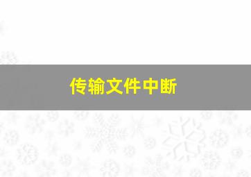 传输文件中断