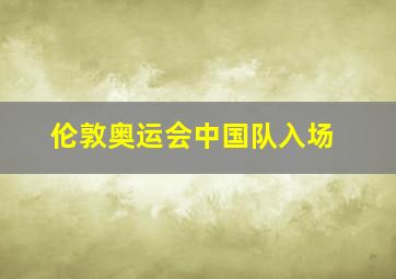 伦敦奥运会中国队入场