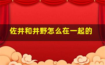 佐井和井野怎么在一起的