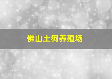 佛山土狗养殖场