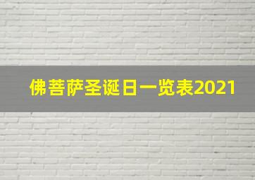 佛菩萨圣诞日一览表2021