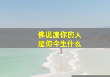 佛说渡你的人是你今生什么