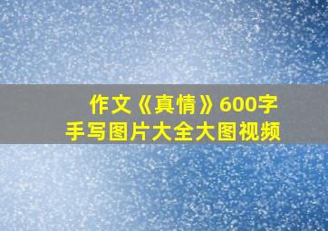 作文《真情》600字手写图片大全大图视频