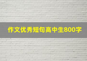 作文优秀短句高中生800字