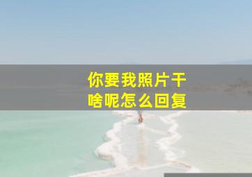 你要我照片干啥呢怎么回复