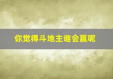 你觉得斗地主谁会赢呢