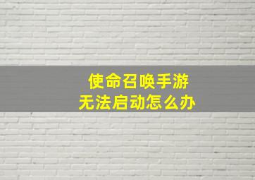 使命召唤手游无法启动怎么办