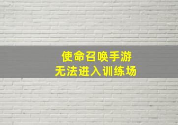 使命召唤手游无法进入训练场