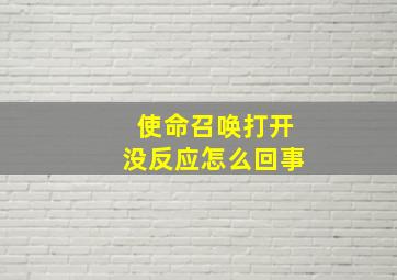 使命召唤打开没反应怎么回事