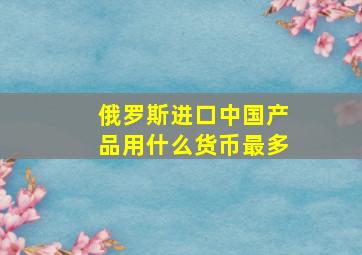 俄罗斯进口中国产品用什么货币最多