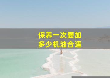 保养一次要加多少机油合适