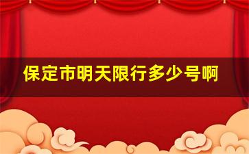 保定市明天限行多少号啊