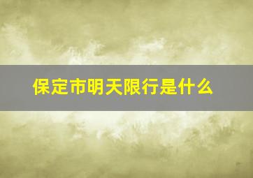 保定市明天限行是什么