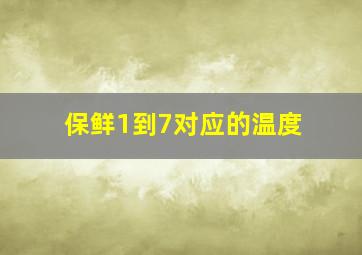 保鲜1到7对应的温度