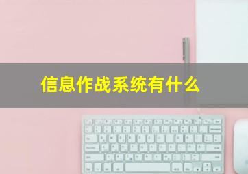 信息作战系统有什么