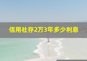 信用社存2万3年多少利息